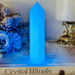 Beautiful Blue (when lit up) Synthetic Luminous Tower 10cm