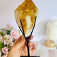 Incredible Large Citrine Freeform Full Of Rainbows On Custom Stand (Heat Treated)