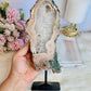 Large 26cm 908gram Pink Amethyst Druzy Slab on Stand