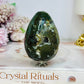 Moss Agate Druzy Egg On Stand 201g