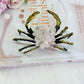 Stunning Large Rose Quartz Crab with Gold Metal Legs