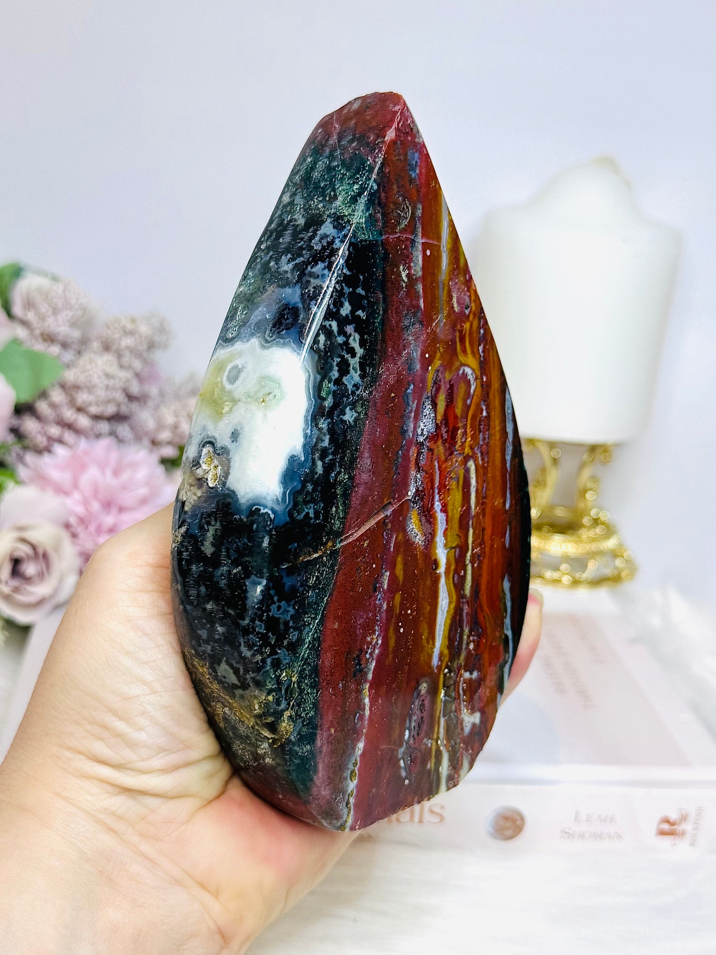 Large Ocean Jasper Druzy Flame 15cm 691g