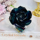 Fluorite Carved Flower On Stand 10cm 277g