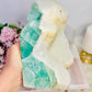 Incredible Huge 2.68KG Natural Green Fluorite Chunky Tower | Obelisk with Rainbows 
(please note back of tower is not flat see pics)