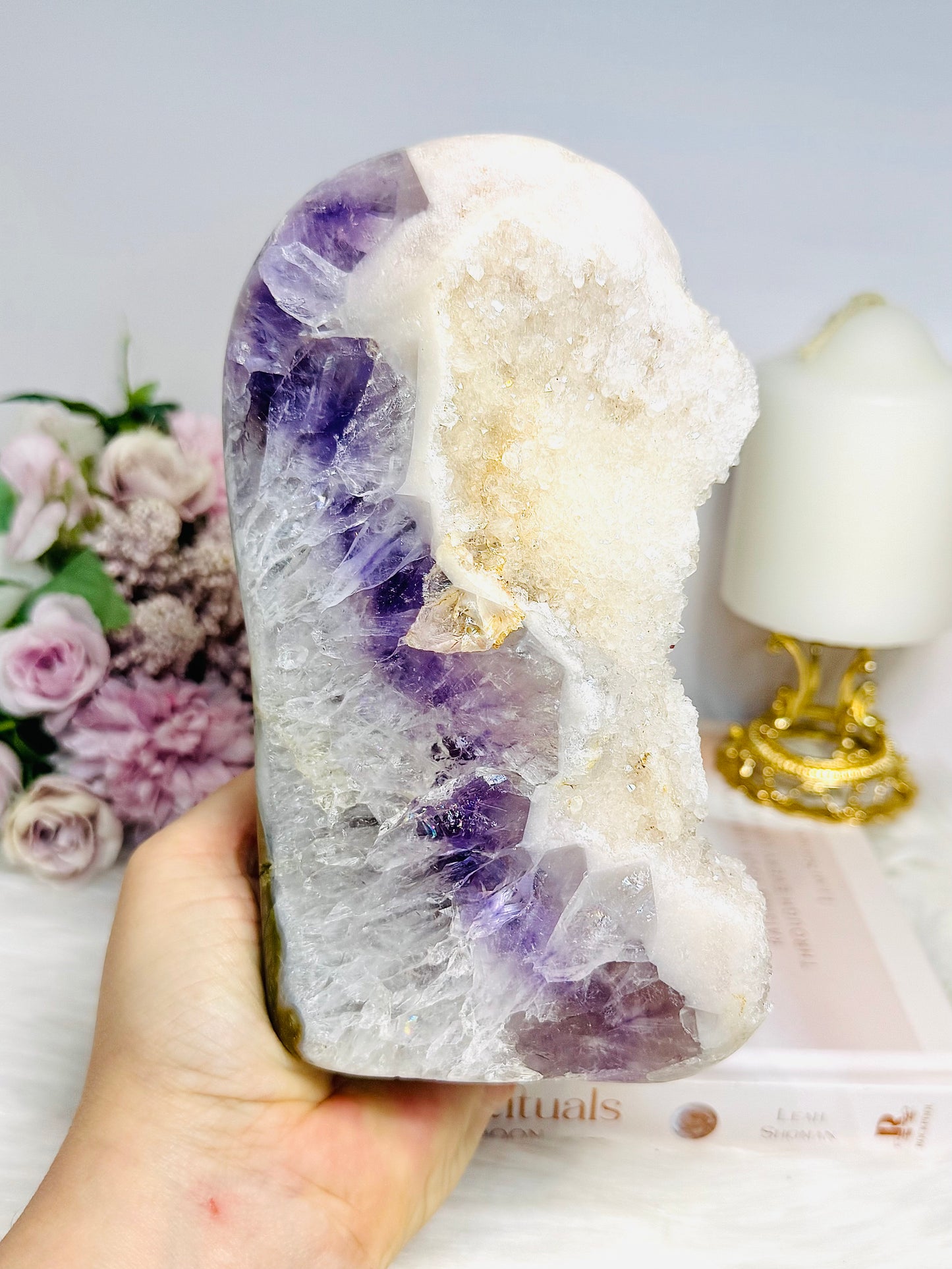 High Grade Pink Amethyst X Amethyst Sugar Druzy Freeform 17cm 1.9KG