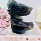 The Most SPECTACULAR Fabulous & Absolutely Stunning, Huge 1.38KG Druzy Agate Wolf Carving