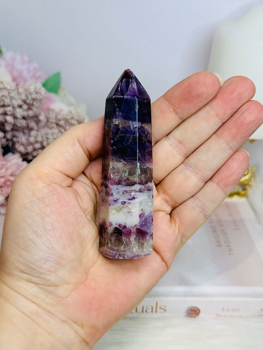 Purple Fluorite Tower (Chip on tip) 9.5cm