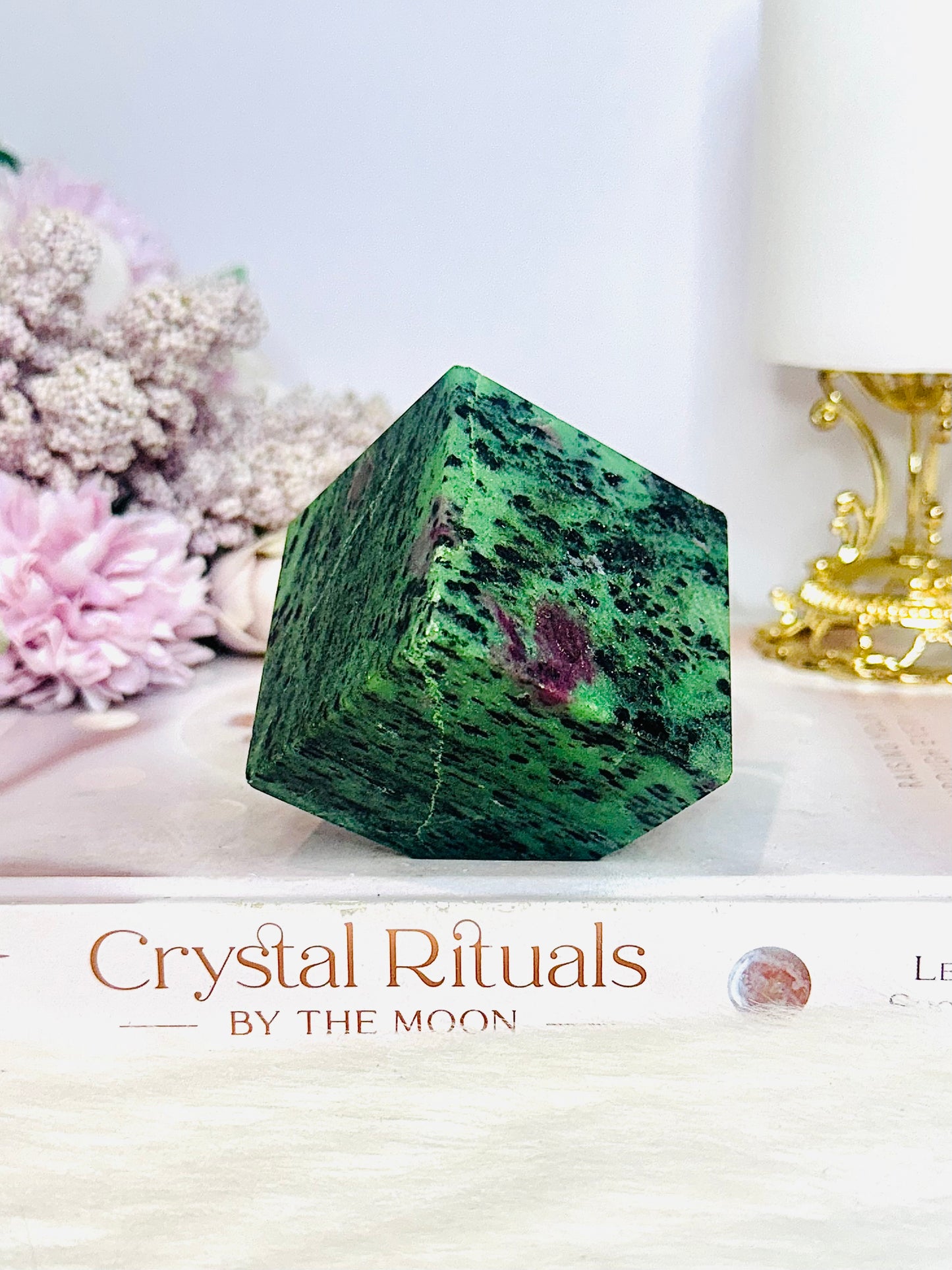 Ruby In Zoisite Carved Cube 383g