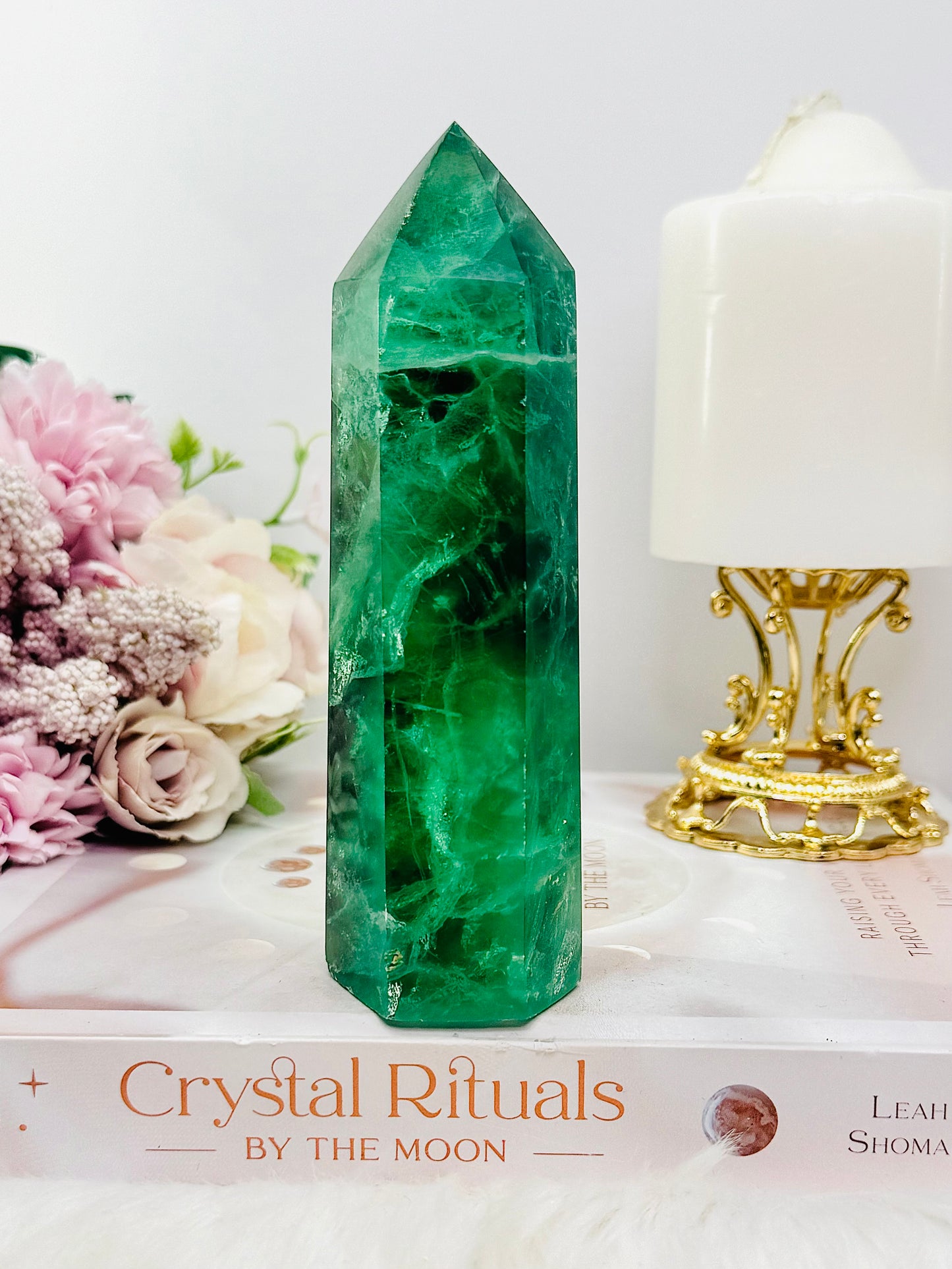 Incredible Large 456gram 14cm Green Fluorite Tower