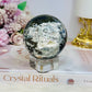 Moss Agate Sphere on Stand 368g