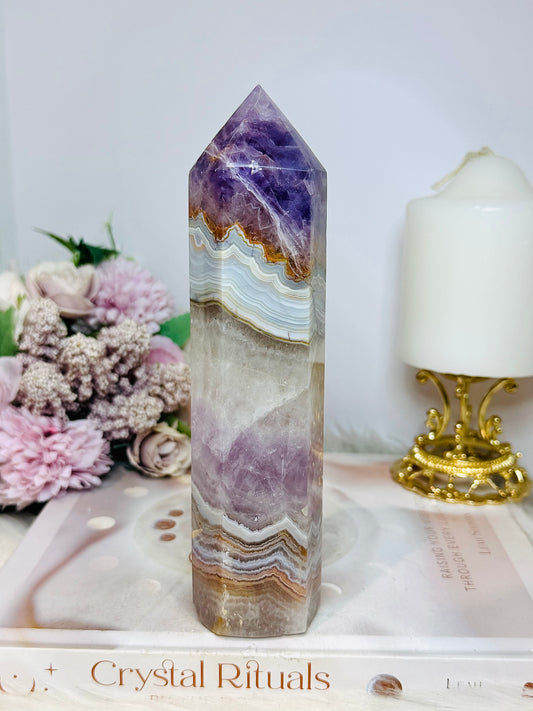 Large Amethyst X Agate Chunky Tower 17.5cm