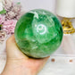 Huge Green Fluorite Sphere with Rainbows On Tall Glass Stand 1.4KG (stand can be changed)