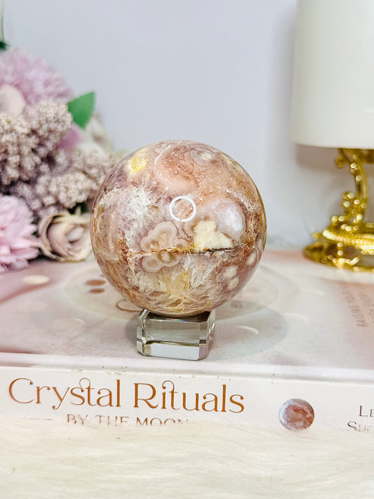 Pink Amethyst Sphere on Stand 301g