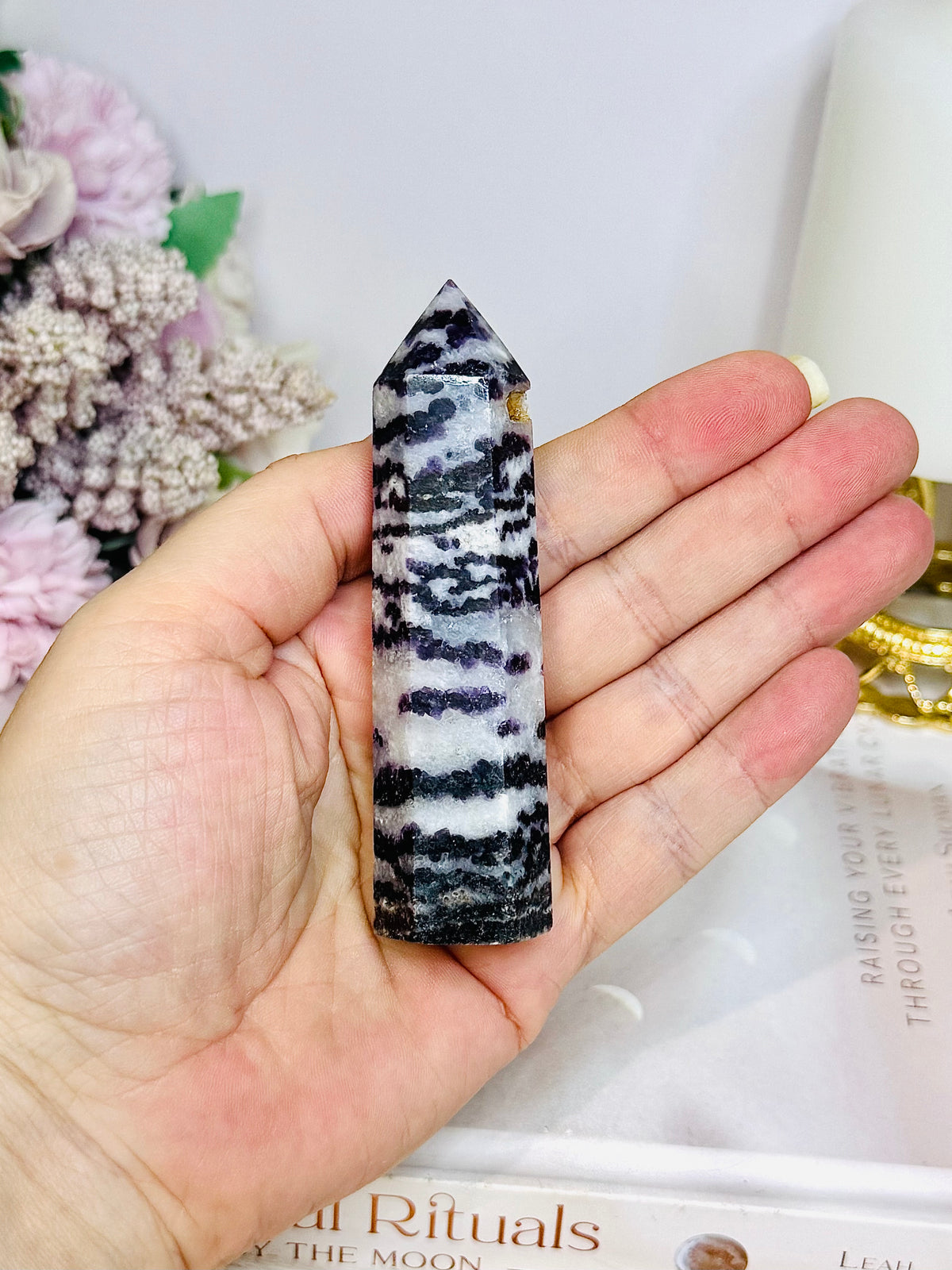 Purple Sphalerite Tower 9.5cm