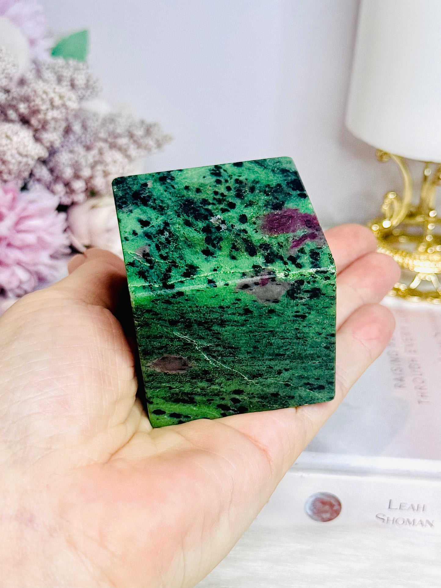 Ruby In Zoisite Carved Cube 383g