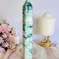 Large Natural 22cm Carved Phoenix Stone (Malachite, Turquoise, Crysocolla) Carved Tower