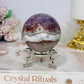 Large Crazy Lace Agate Sphere on Stand 293g