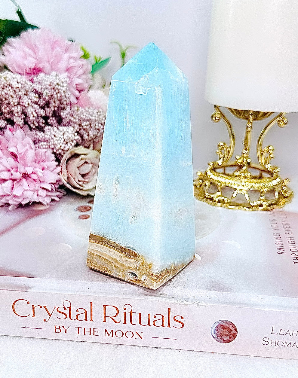 Absolutely Stunning High Grade Caribbean Calcite Chunky Obelisk | Tower 11.5cm