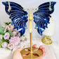 Large Blue Sodalite Carved Butterfly Wings on Stand 21.5cm