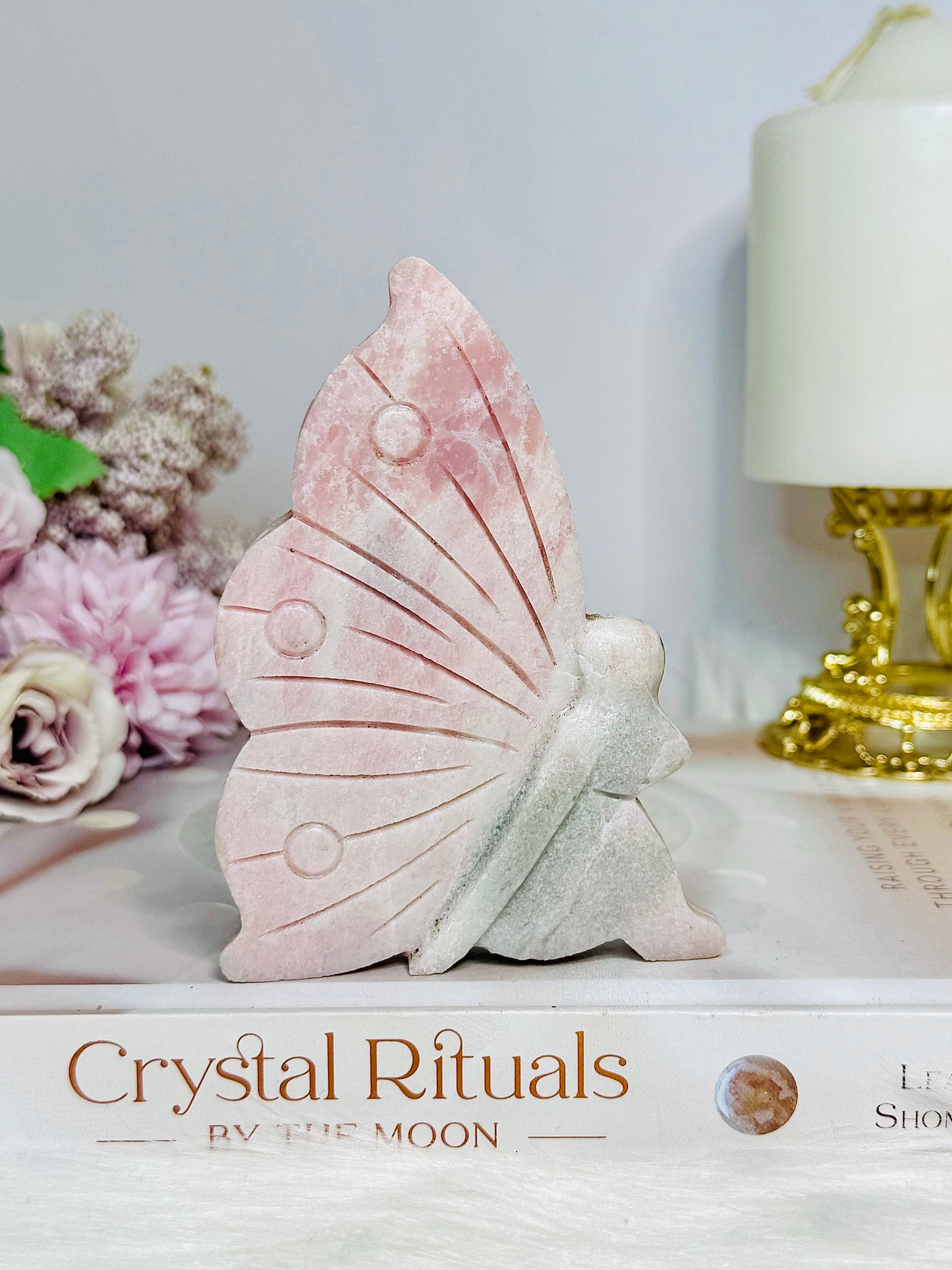 Pink Opal Carved Fairy 10cm