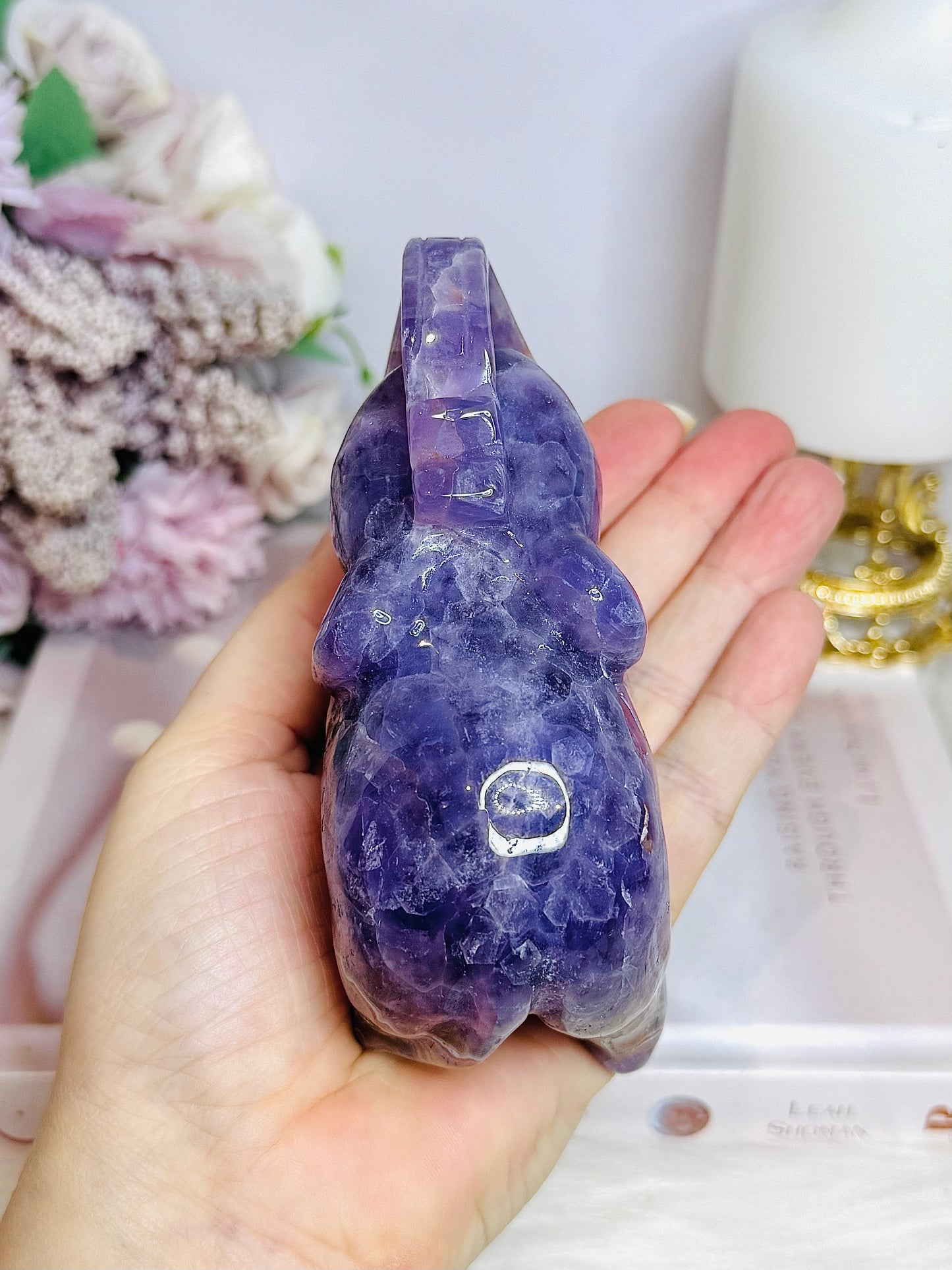Amethyst X Mexican Lace Agate Elephant 12cm 430g