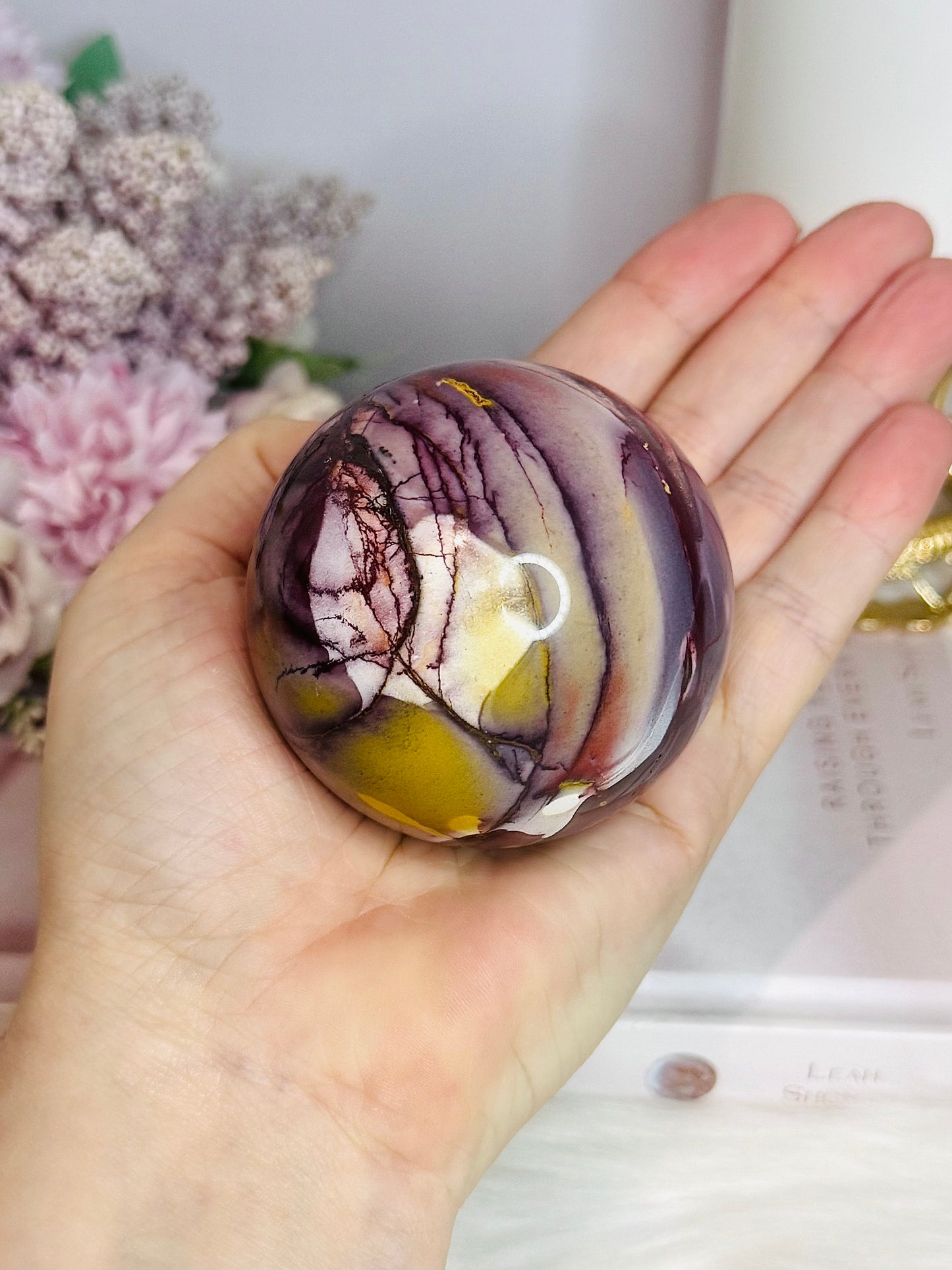 High Grade Mookaite Jasper Sphere on Stand 7cm