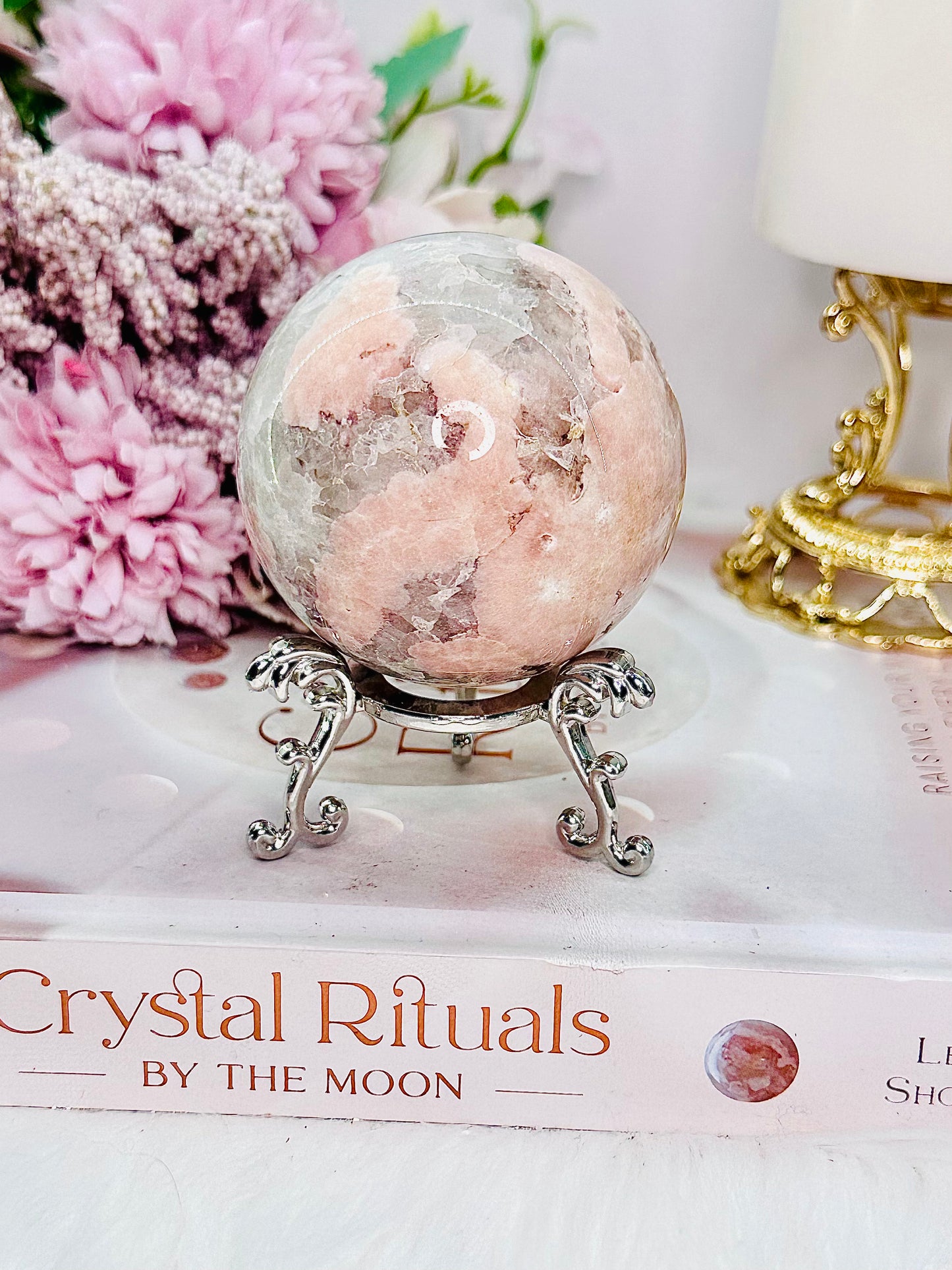 Spectacular & Unique Stunning Druzy Pink Amethyst Sphere From Brazil (5cm) A Gorgeous Magical Piece On Silver Stand