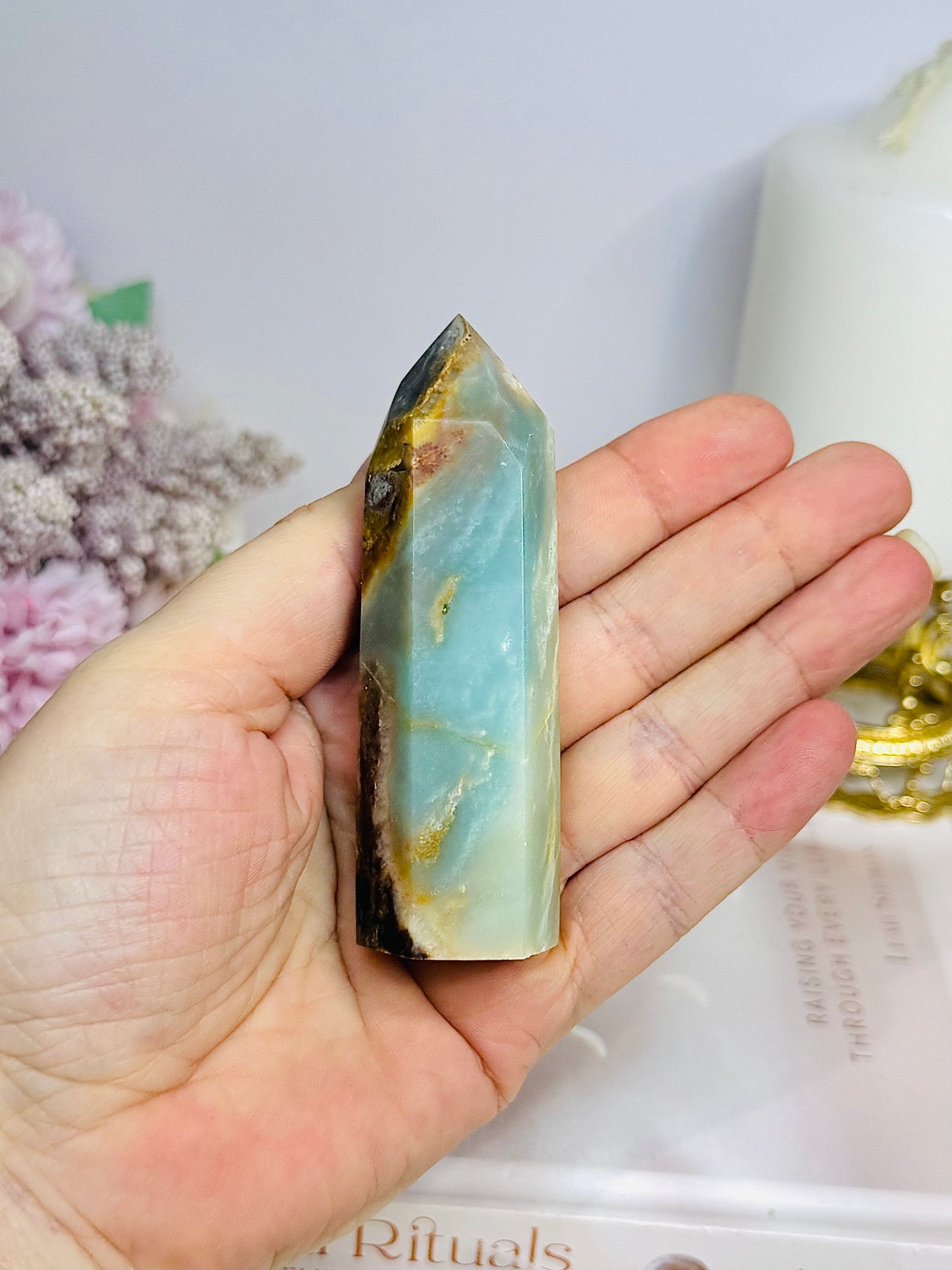 Sky Blue Quartz Tower 9cm