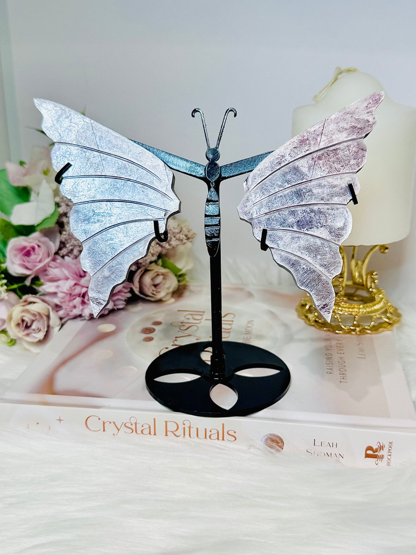 Purple Mica Wings On Stand 16cm