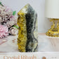 Fluorite X Pyrite Druzy Tower 11.5cm 448g