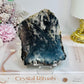 Black Tourmaline in Quartz Slab on Stand 11cm