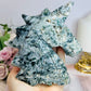 Moss Agate Druzy Unicorn Carving 13cm 420g