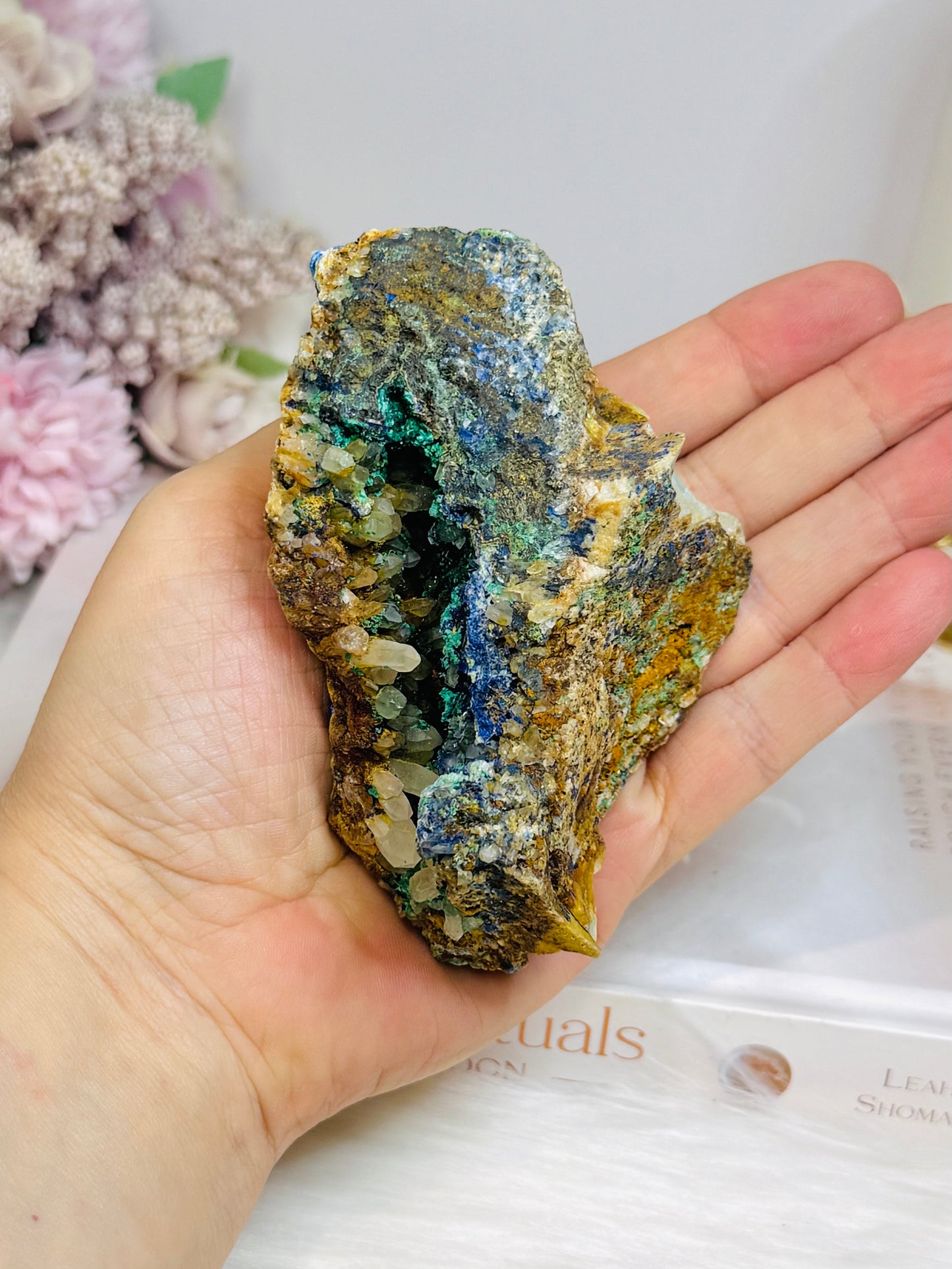 Natural Azurite with Malachite Specimen Geode 10cm 300g