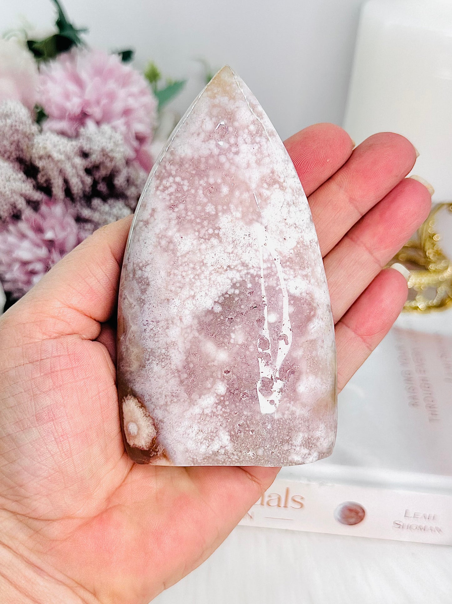 Absolutely Divine Pink Amethyst X Flower Agate Druzy Freeform | Flame Carving From Brazil 11.5cm