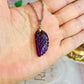 Amethyst Carved Angel Wing Necklace In Gift Bag