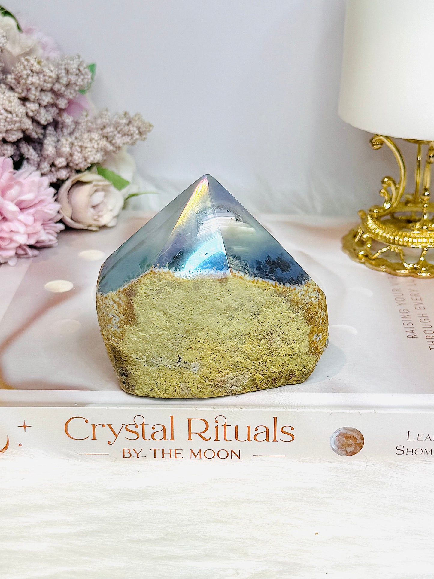 High Grade Angel Aura Agate Polished Top 321g