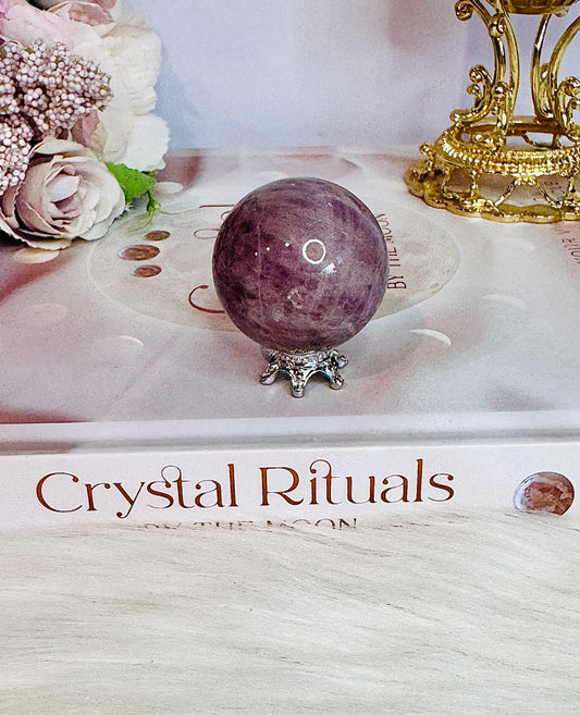 Beautiful Small Lavender Rose Quartz Sphere On Stand 4cm