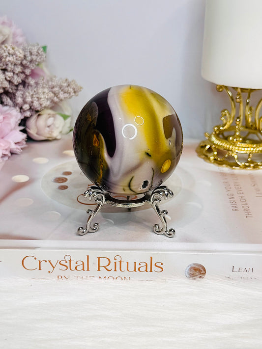 Mookaite Jasper Sphere on Stand 297g