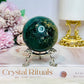 Green Ocean Jasper Sphere on Stand 255g