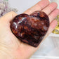 High Grade Fire Quartz Heart On Stand 8cm