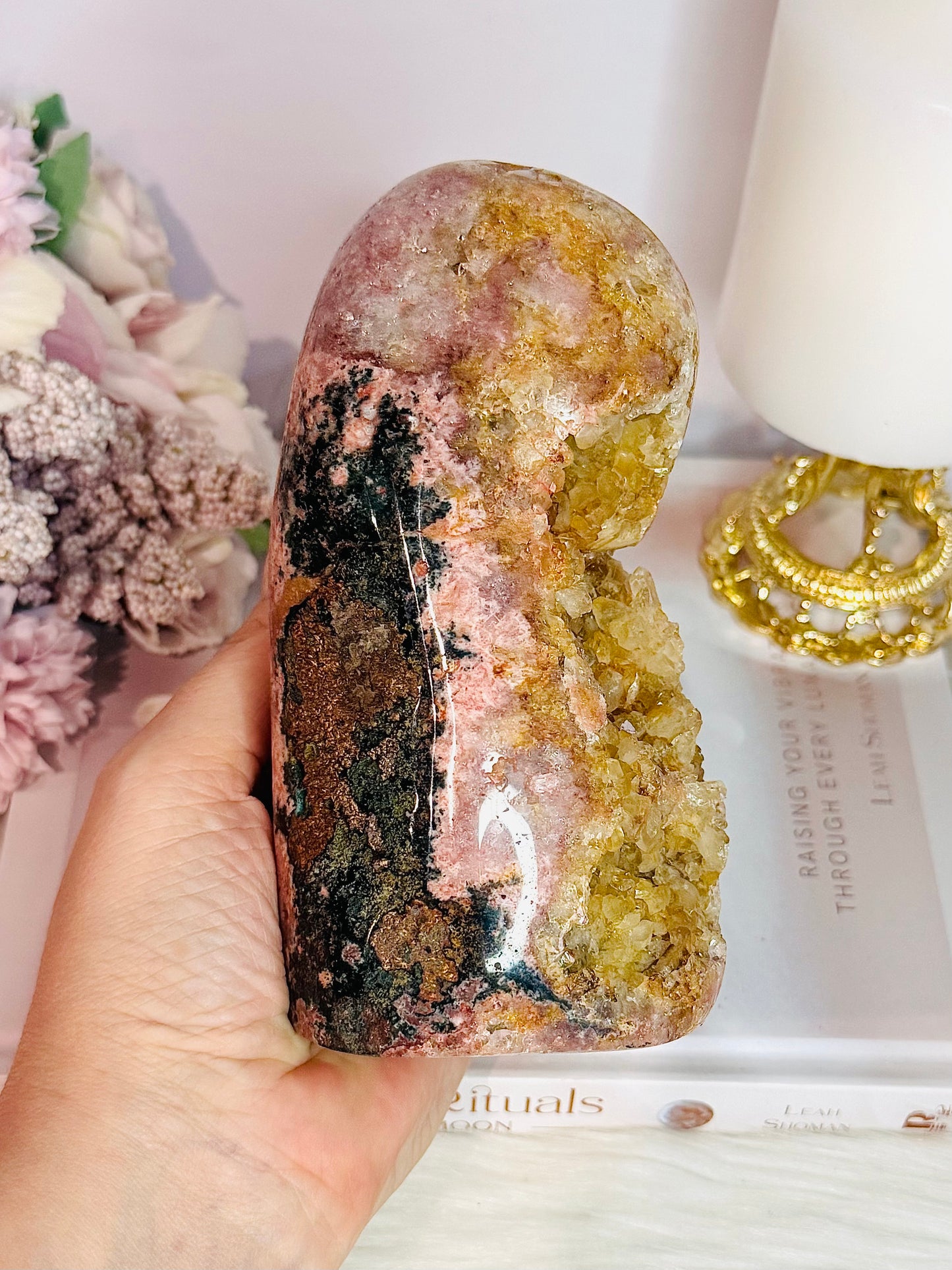 Stunning Large Druzy Pink Amethyst Freeform From Brazil 14cm 956grams