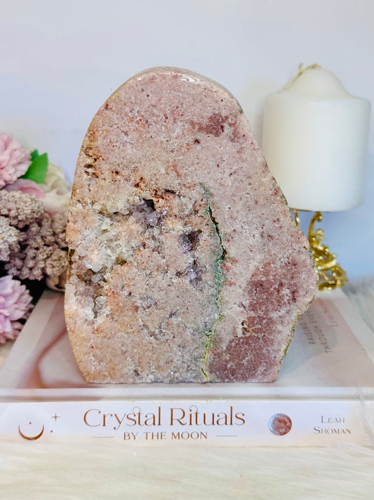 Large Natural Druzy Pink Amethyst Slab | Freeform 954g