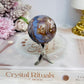 High Grade Blue Flower Agate Sphere on Stand 120g