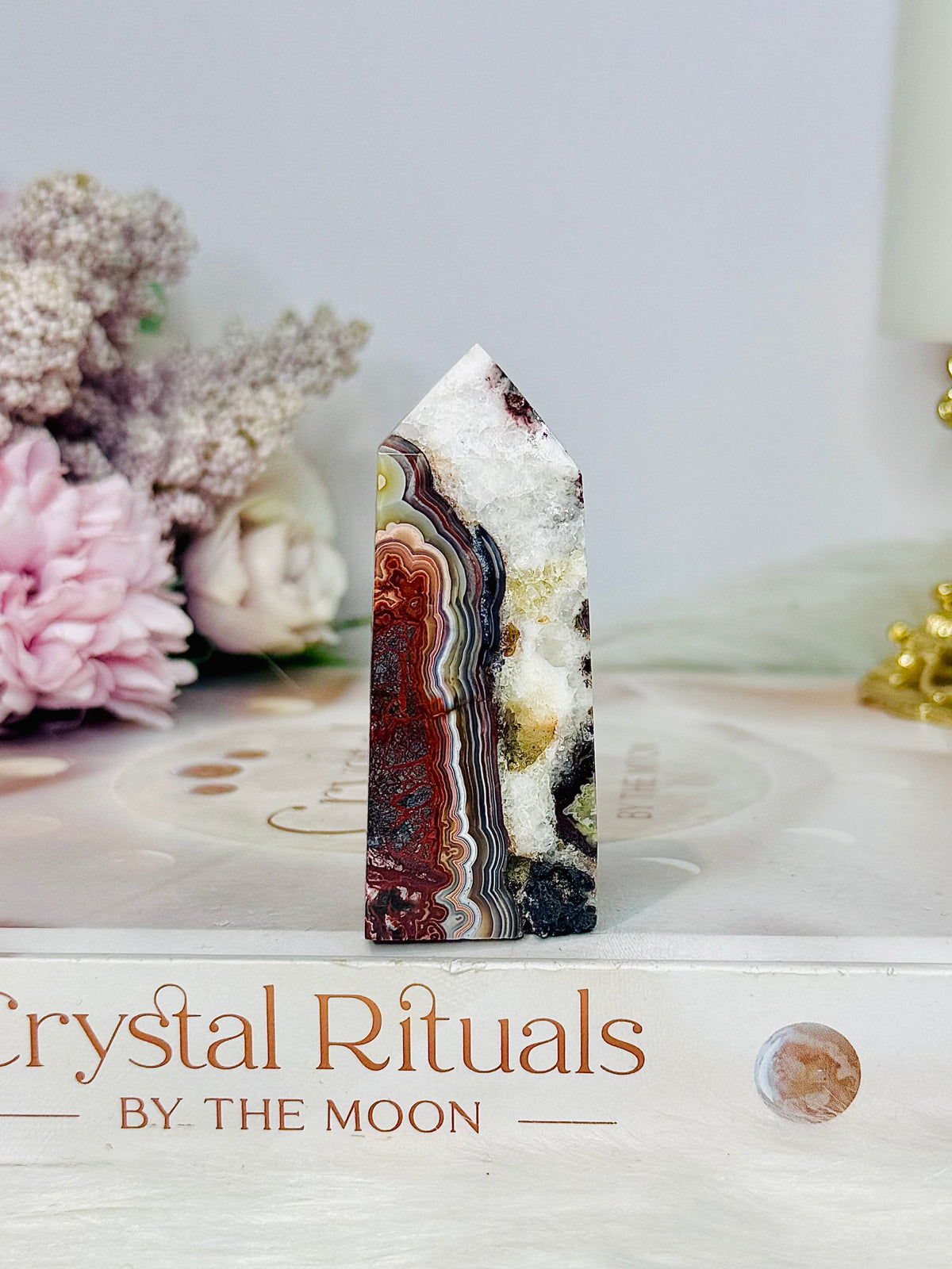 Mexican Lace Agate Tower 6.5cm