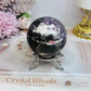 Large Pink Purple Tourmaline Sphere on Stand 328g