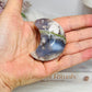 Chunky Flower Agate Carved Moon