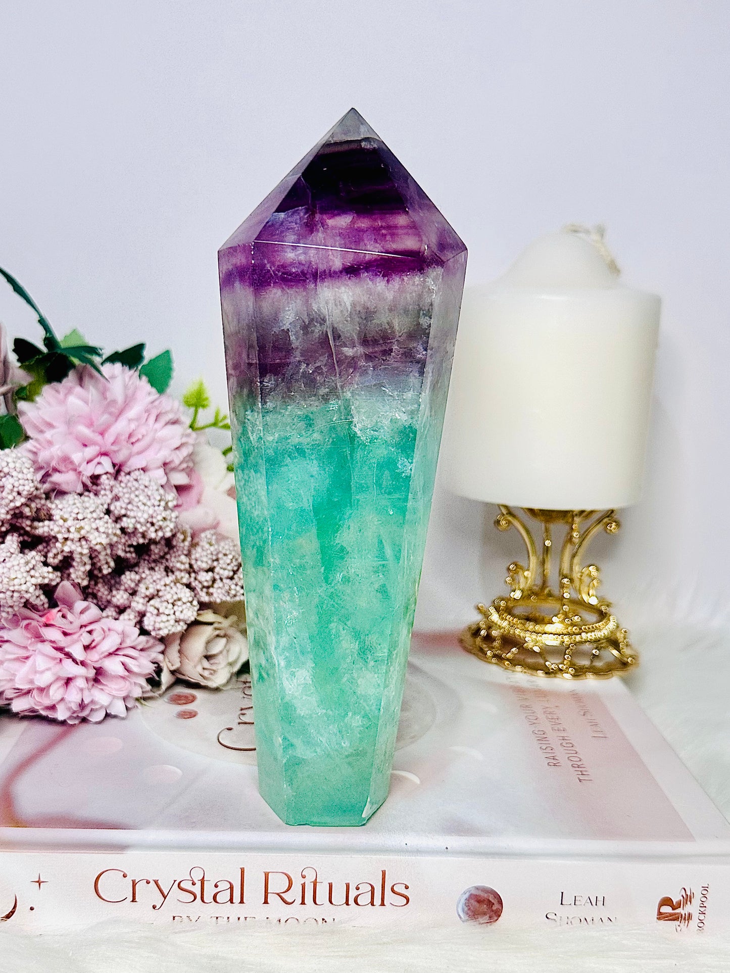 Spectacular Large Incredible Chunky Fluorite Obelisk | Tower 19cm 768grams Full Of Stunning Rainbows