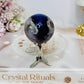 Blue Flower Agate Sphere on Stand 102g