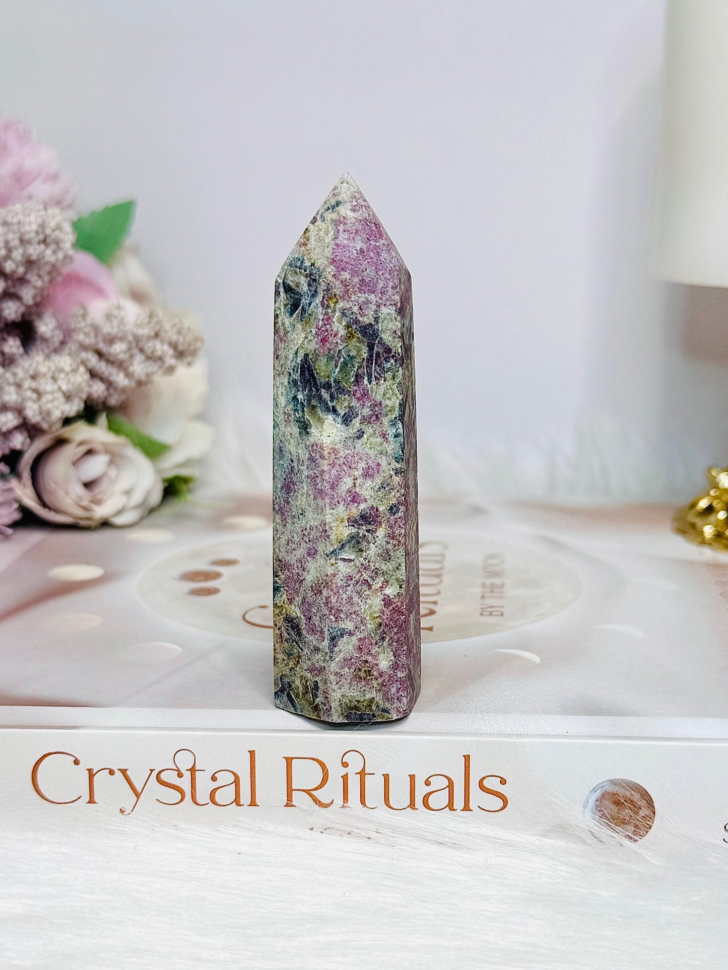 Rare Ruby In Blue Apatite Tower (UV Reactive) 9cm