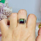 Green & Purple Fluorite Adjustable Ring In Gift Bag